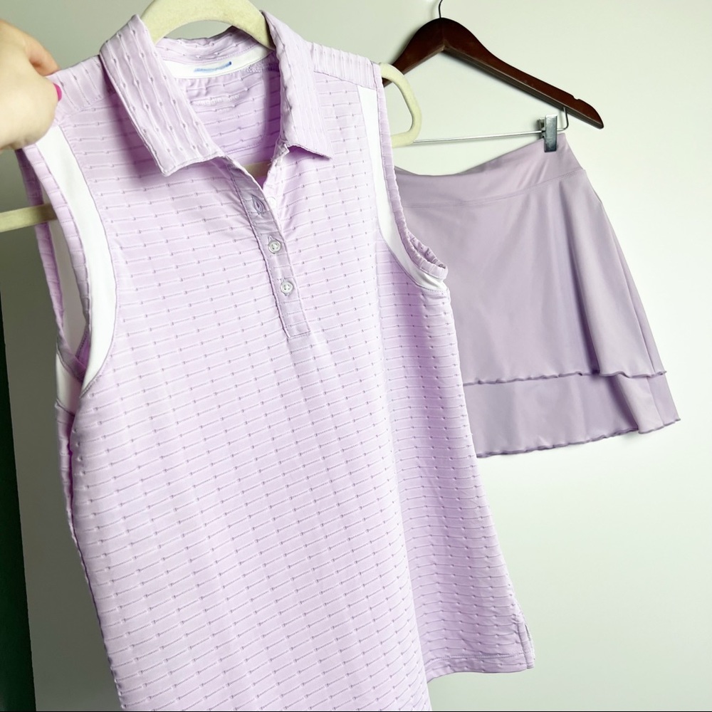 Maggie Lane light purple tank top and skirt golf outfit set